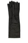 Miu Miu Long Length Nappa Leather Gloves In Nero