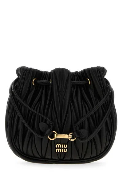 Miu Miu Black Nappa Leather Pouch