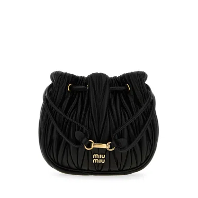 Miu Miu Black Nappa Leather Pouch