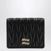 Miu Miu Compact Wallet In Black Quilted Nappa In Black