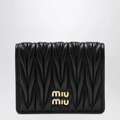 MIU MIU BLACK NAPPA LEATHER QUILTED WALLET