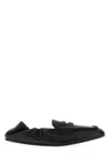 Miu Miu Black Nappa Leather Ruches Loafers In Black