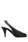 Miu Miu Nappa Leather Sandals Contrast Trim Peep Toe