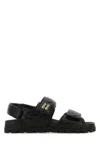 Miu Miu Black Nappa Leather Sandals In Nero