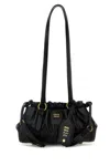 Miu Miu Black Nappa Leather Mini Joie Shoulder Bag In Nero