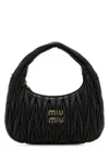 Miu Miu Black Wander Matelass Mini Shoulder Bag In Black
