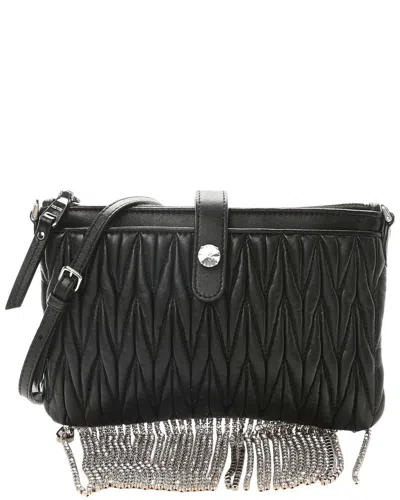 Miu Miu Black Nappa Matelasse Leather Crystal Mini Crossbody (authentic Pre-  Loved)