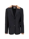 Miu Miu Single-breasted Buttoned Blazer In Black