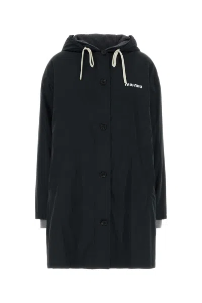Miu Miu Black Polyester Blend Parka