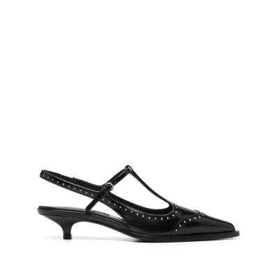 Miu Miu Leather Slingback Pumps Women In Black