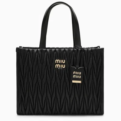 Miu Miu Black Quilted Nappa Leather Bag Women
