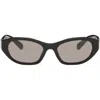 Miu Miu Black Rectangular Sunglasses In Purple