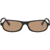Miu Miu Black Rectangular Sunglasses In Black