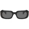 Miu Miu Black Rectangular Sunglasses In Black
