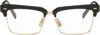 Miu Miu Logo Mixed-media Square Sunglasses In Black