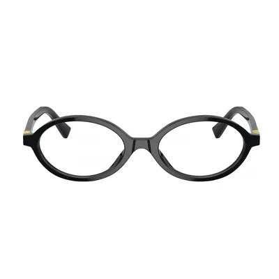 Miu Miu Black Regard Acetate Vertical Logo Oval Sunglasses In Orange