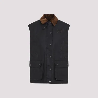MIU MIU BLACK RESIN-FINISH POPLIN VEST