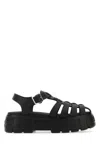 Miu Miu Logo-embossed Chunky Caged Sandals In Nero