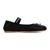 Miu Miu Black Satin Ballerinas