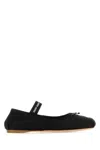 Miu Miu Satin Ballet Flats In Black