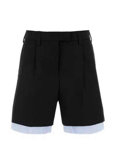 Miu Miu Black Cotton Bermuda Shorts