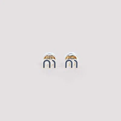 Miu Miu Logo Stud Earrings