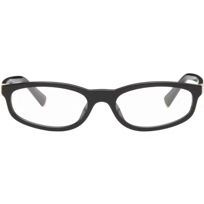 Miu Miu Black Slim Cateye Glasses