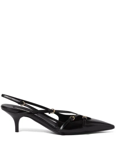 MIU MIU BLACK LEATHER PUMPS