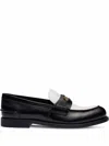Miu Miu Black Leather Loafers In Black