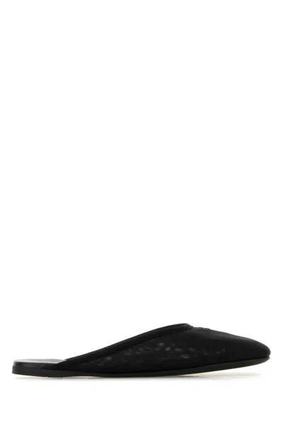 Miu Miu Modern Sneakers With Flat Sole And Mesh In Black