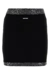 Miu Miu Stretch Mini Skirt With Ribbed Sequin Embellishment