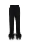 Miu Miu Feathered Grain De Poudre Trousers