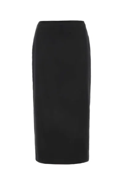 MIU MIU BLACK STRETCH SILK SKIRT