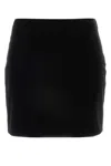 Miu Miu Black Stretch Velvet Mini Skirt In Black