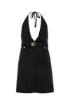Miu Miu Grain De Poudre Halter Dress In Black