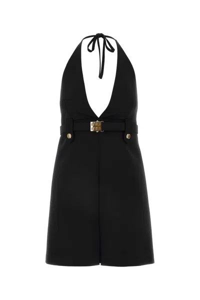 MIU MIU BLACK STRETCH WOOL DRESS