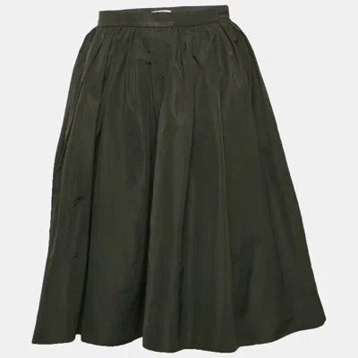 Pre-owned Miu Miu Black Synthetic Pleated Mini Skirt M