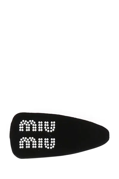 Miu Miu Black Velvet Hair Pin