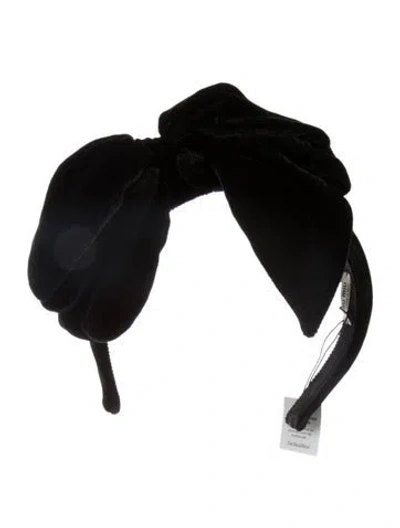 Pre-owned Miu Miu Black Velvet Large Bow Headband