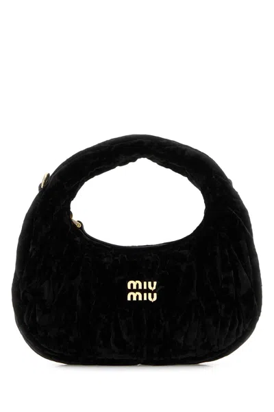 Miu Miu Black Velvet Mini Wander Handbag