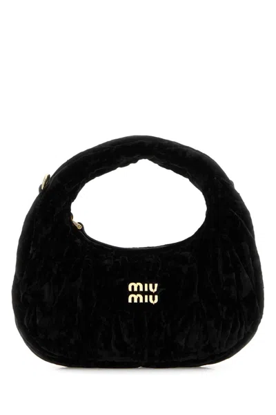 Miu Miu Black Velvet Wander Mini Shoulder Bag