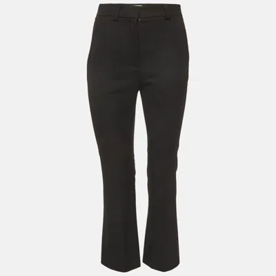 Pre-owned Miu Miu Black Velvet Wide Leg Trousers S