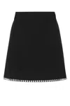 Miu Miu Woman Black Viscose Mini Skirt In Black
