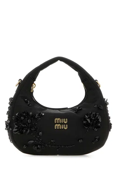 Miu Miu Women Black Duchesse Mini Wander Handbag