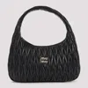 Miu Miu Medium Wander Quilted Leather Hobo Bag In Black