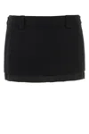 Miu Miu Black Wool Blend Mini Skirt