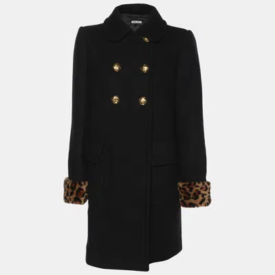 Pre-owned Miu Miu Black Wool Coat M
