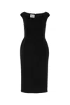 Miu Miu Classic Wool Knee-length Dress In Black