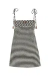 Miu Miu Blackwhite Checked Mini Dress