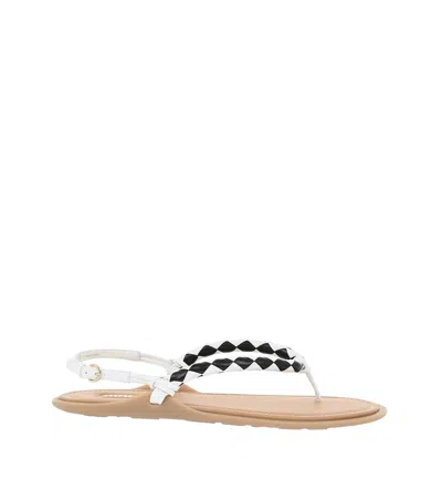 MIU MIU BLACKWHITE LEATHER SANDALS